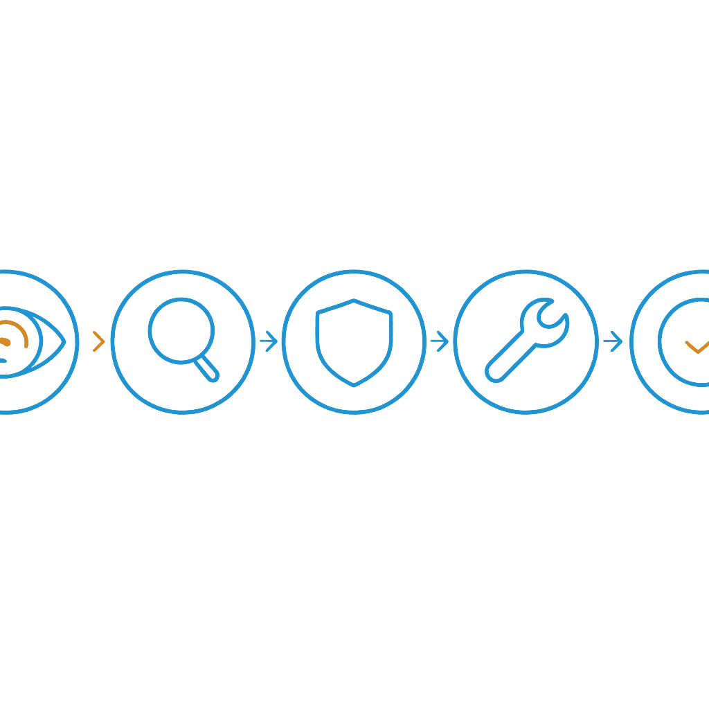 MicroSky incident response flow: detect, analyze, contain, remediate, recover